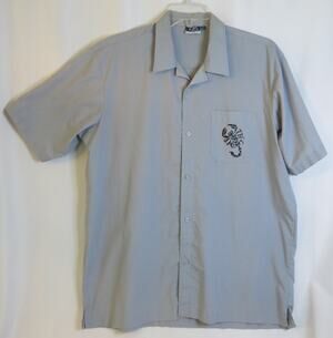 Vintage 725 ORIGINALS Scorpion Button Down Shirt Size XL Men Gray Streetwear Y2K